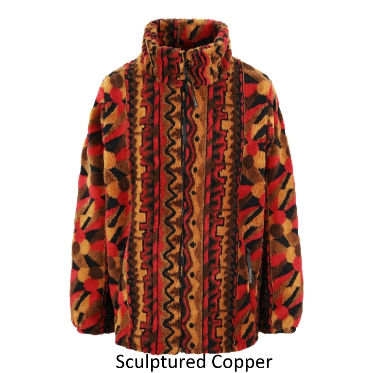 Ladies Micro Velour Fleece Jacket In Copper Sculptured