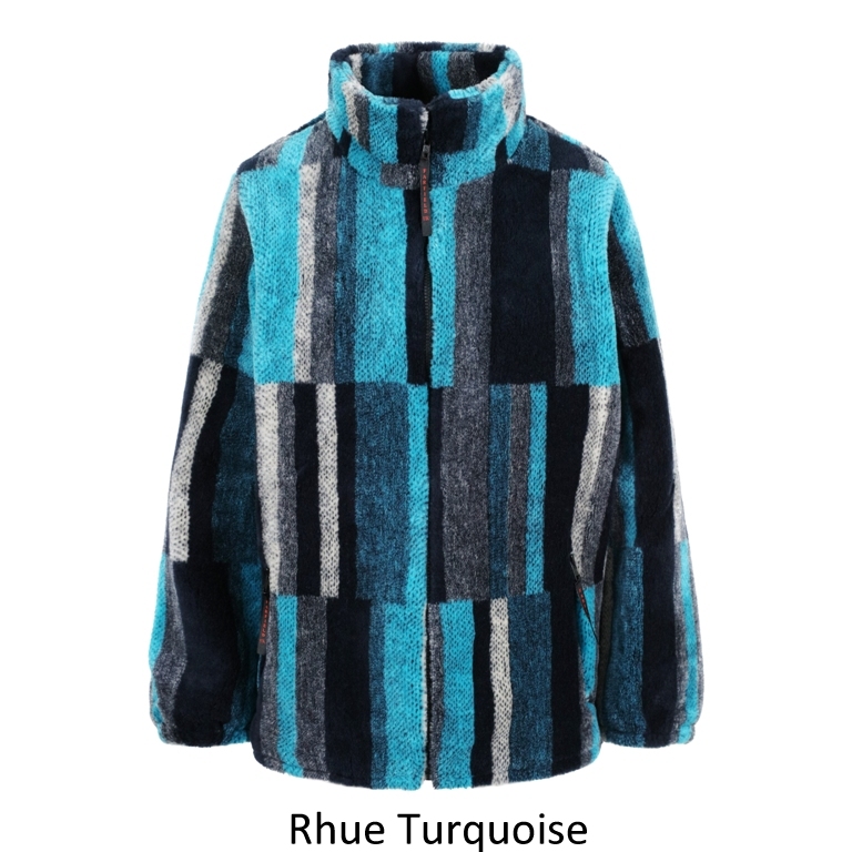 Ladies Micro Velour Flecee Jacket in Turquiose Rhue