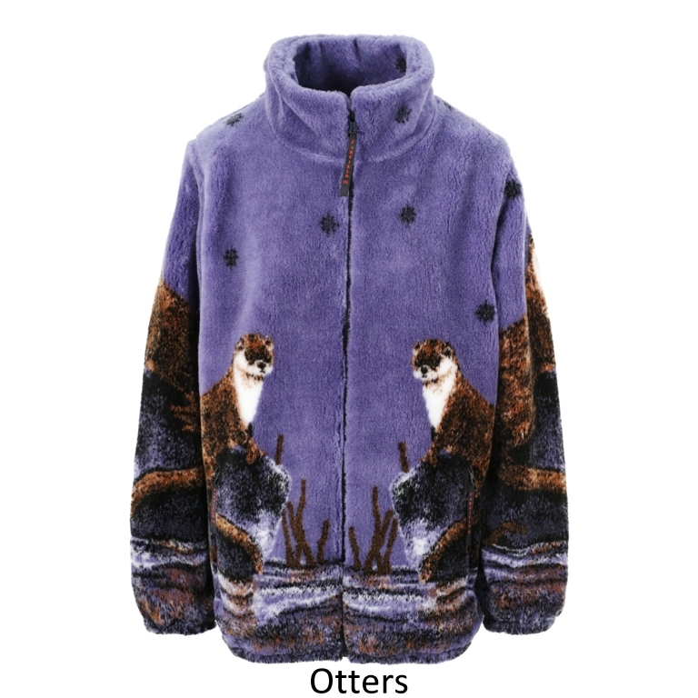 Ladies Micro Velour Fleece Jacket in Otters